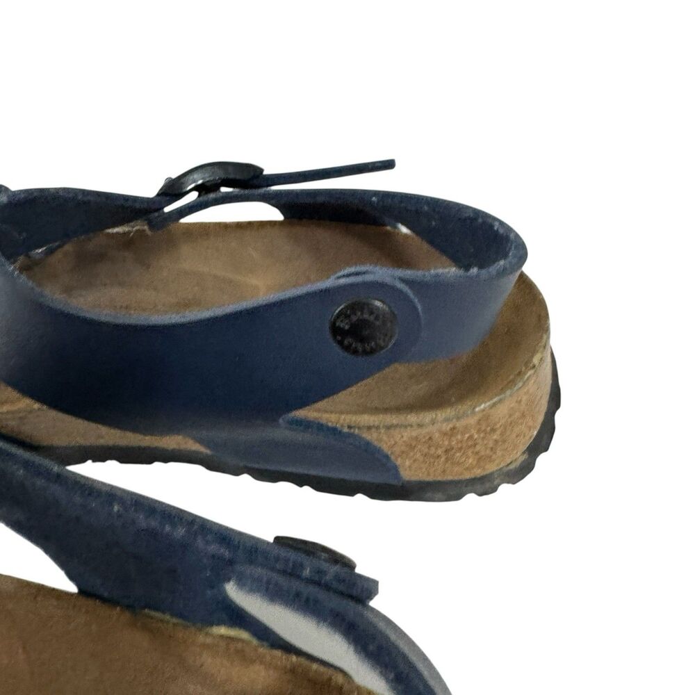 Birkenstock Birki's Lillie 39 8/8.5 NARROW Criss Cross Blue Sandal Women READ - Picture 7 of 15